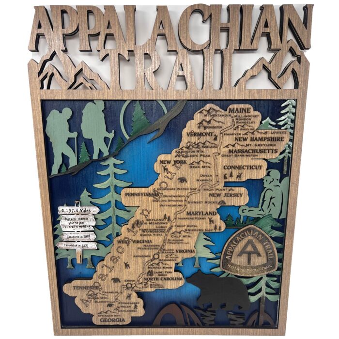 Appalachian Trail Wood Map Front